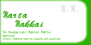 marta makkai business card